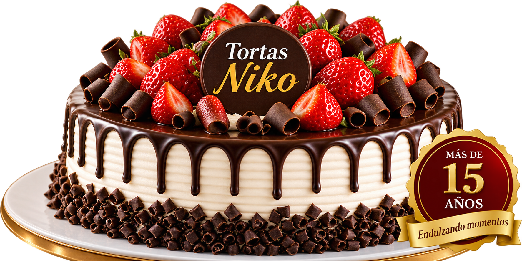 Torta premium de chocolate y frutillas Tortas Niko